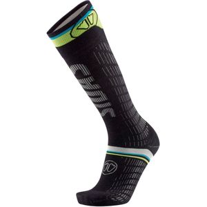 Sidas - Skisokken - Sock Ski Ultrafi Noir/Jaune/Bleu voor Unisex van Wol - Maat XL - Zwart