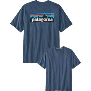 Patagonia - T-shirts - M's P-6 Logo Responsibili-Tee Utility Blue voor Heren van Katoen - Maat L - Blauw