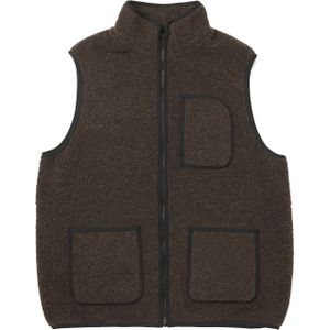 Snow Peak - Recycled Wool Boa Vest Dark Brown voor Heren van Wol - Maat L - Bruin