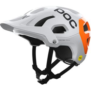 POC - MTB helmen - Tectal Race Mips Nfc Hydrogen White/Fluorescent Orange Avip voor Unisex - Maat 59-62 cm - Wit