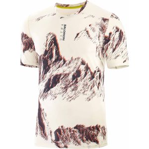 Salomon - Trail / Running kleding - S/Lab Ultra FDH Tee Aop M Vanilla Ice/Print voor Heren - Maat M - Beige