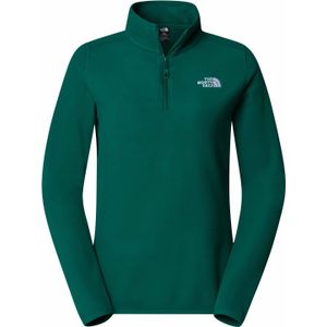 The North Face - Dames fleeces - W 100 Glacier 1/4 Zip Evergreen voor Dames - Maat XS - Groen