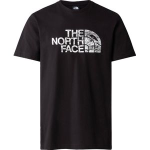 The North Face - T-shirts - M S/S Woodcut Dome Tee TNF Black voor Heren van Katoen - Maat M - Zwart