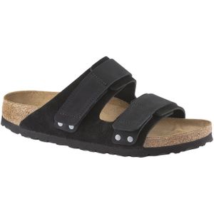 Birkenstock - Sandalen en slippers - Uji Soft Suede Nubuck Leather Black voor Heren - Maat 42 - Zwart