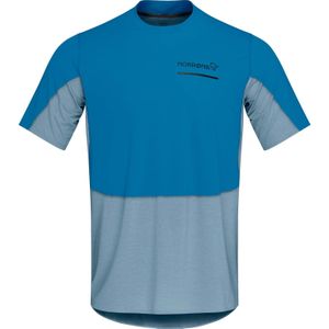 Norrona - Trail / Running kleding - Senja Equaliser Lightweight T-Shirt M'S Mykonos Blue voor Heren van Gerecycled Polyester - Maat L - Blauw