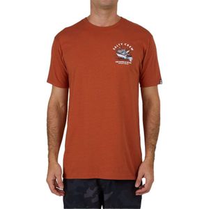 Salty Crew - T-shirts - Hot Rod Shark Premium S/S Tee Rust voor Heren van Katoen - Maat S - Oranje