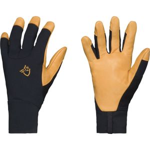 Norrona - Skihandschoenen - Lyngen Gore-Tex Infinium Leather Gloves Caviar voor Unisex van Wol - Maat S - Zwart