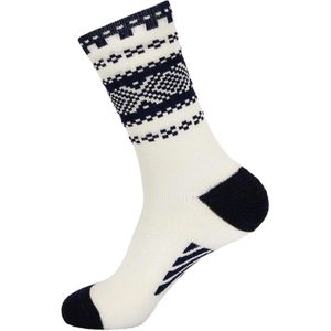 Dale of Norway - Sokken - Cortina Socks Off White/Navy voor Heren van Wol - Maat 43-46 - Wit