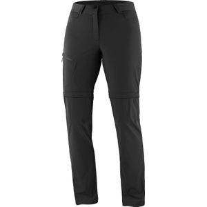 Salomon - Dames wandel- en bergkleding - Pants Wayfarer Zip Off Pants W Deep Black voor Dames van Softshell - Maat 36 FR - Zwart