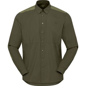 Norrona - Wandel- en bergsportkleding - Femund Light Shirt M'S Olive Night voor Heren van Nylon - Maat L - Kaki