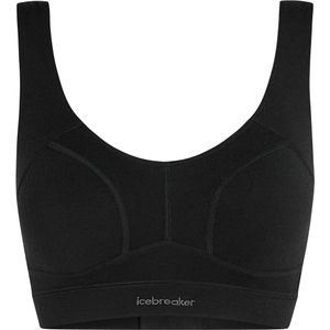 Icebreaker - W Merino Queens Clasp Bra - Zwart - Beha van Wol