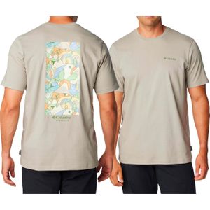 Columbia - T-shirts - Explorers Canyon Back SS Flint Grey Epicamp Graphic voor Heren van Katoen - Maat S - Grijs