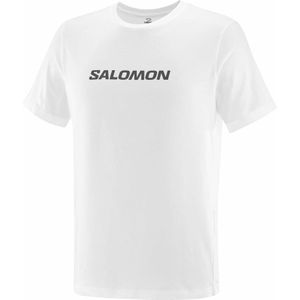 Salomon - T-shirts - Salomon Logo Perf SS Tee M White voor Heren van Katoen - Maat L - Wit