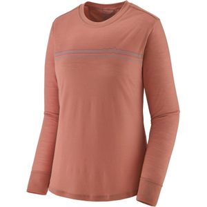 Patagonia - Dames wandel- en bergkleding - W's L/S Cap Cool Merino Blend Graphic Shirt Terra Pink voor Dames van Wol - Maat S - Roze