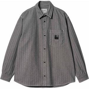 Carhartt - Blouses - Menard Shirt Jac Grey Rinsed voor Heren - Maat M - Grijs