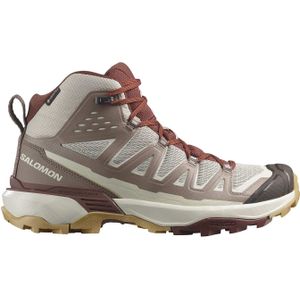 Salomon - Dames wandelschoenen - X Ultra 360 Edge Mid GTX W Silver Cloud/Iron/Rum Raisin voor Dames - Maat 7 UK - Beige