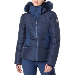 Rossignol - Dames ski jassen - W Ruby Merino Down Jkt Dark Navy voor Dames van Wol - Maat S - Marine blauw