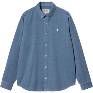 Carhartt - Blouses - L/S Madison Fine Cord Shirt Sorrent / Wax voor Heren van Katoen - Maat L - Blauw