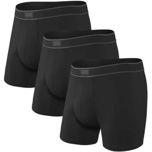 Saxx Underwear - Boxers en slips - Daytripper Bb Fly 3Pk Black voor Heren - Maat L - Zwart