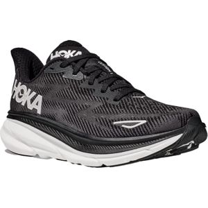 Hoka - Hardloopschoenen - Clifton 9 Black/White voor Heren - Maat 9 US - Zwart