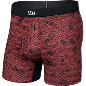 Saxx Underwear - Wandel- en bergsportkleding - Droptemp Cool Mesh Boxer Brief Fly Head For The Hills Red voor Heren - Maat M - Bordeauxrood