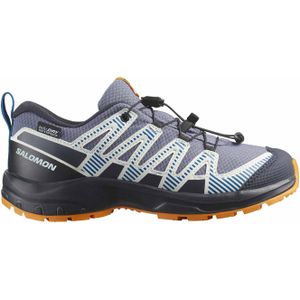 Salomon - Kinder wandelschoenen - XA Pro V8 WP J Grayness/Dark Blue voor Unisex - Kindermaat 35 - Blauw