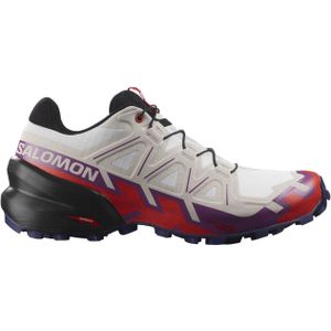 Salomon - Trailschoenen - Speedcross 6 W White/Sparkling Grape/Fiery Red voor Dames - Maat 6 UK - Wit