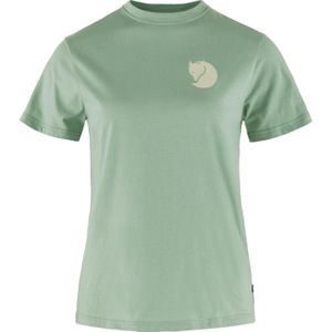 Fjall Raven - Dames t-shirts - Fox Boxy Logo Tee W Misty Green voor Dames van Katoen - Maat L - Groen