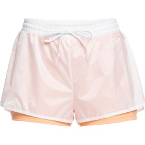 Roxy - Trail / Running dameskleding - Heart Into It Layered Short Peach Fuzz voor Dames van Gerecycled Polyester - Maat S - Wit
