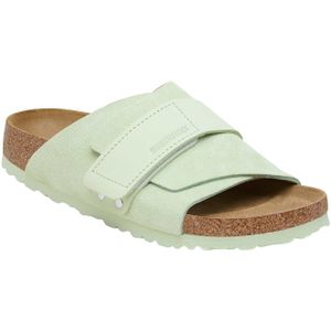 Birkenstock - Dames sandalen en slippers - Kyoto W Nubuck / Suede Leather Faded Lime voor Dames - Maat 40 - Groen