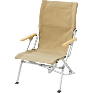 Snow Peak - Kampeertafels en -stoelen - Low Beach Chair Khaki voor Unisex van Hout - Beige
