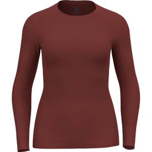 Odlo - Dames thermokleding - BL Top Crew Neck L/S Active Warm Eco Spiced Apple voor Dames - Maat S - Bordeauxrood