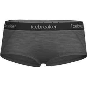 Icebreaker - Dames wandel- en bergkleding - W Merino Sprite Hot pants Gritstone Hthr voor Dames van Wol - Maat L - Grijs