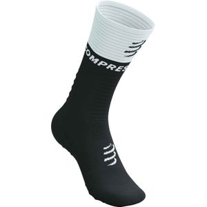 Compressport - Trail / Running kleding - Mid Compression Socks V2.0 White voor Heren - Maat 45-47 - Zwart