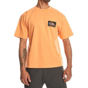 Quiksilver - T-shirts - Back Flash SS Tangerine voor Heren van Katoen - Maat L - Oranje