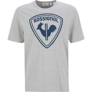 Rossignol - T-shirts - Logo Rossi Tee Heather Grey voor Heren van Katoen - Maat L - Grijs
