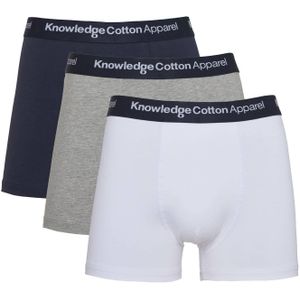 Knowledge Cotton Apparel - Boxers en slips - 3 Pack Underwear Grey Melange voor Heren van Katoen - Maat L - Grijs