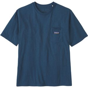 Patagonia - T-shirts - M's Daily Pocket Tee Tidepool Blue voor Heren van Katoen - Maat S - Blauw