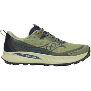 Saucony - Trailschoenen - Peregrine 15 GTX Hemlock/Navy voor Heren - Maat 44 - Groen