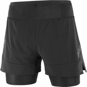 Salomon - Trail / Running kleding - Sense 2In1 Shorts M Deep Black voor Heren van Siliconen - Maat M - Zwart