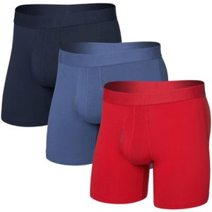 Saxx Underwear - DropTemp Cooling Cotton - Boxershorts - Rood/Indigo/Dark Ink - 3-pack