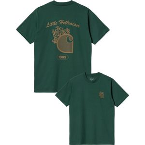 Carhartt - T-shirts - S/S Little Hellraiser T-Shirt Chervil / Brown voor Heren - Maat M - Groen