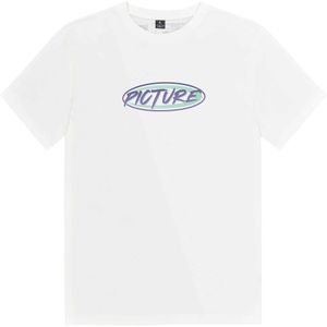 Picture Organic Clothing - T-shirts - Basement Neon Tee White voor Heren van Katoen - Maat M - Wit