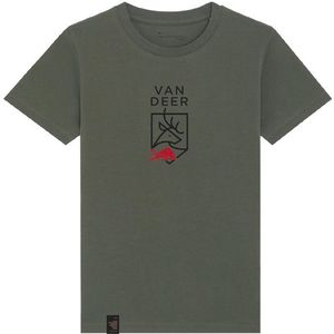 Van Deer - Merken - Kids Logo Shirt Khaki voor Unisex - Kindermaat 12-14 jaar - Kaki