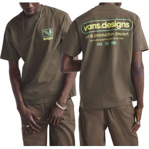 Vans - T-shirts - Art Production SS Tee Coal Brown voor Heren van Katoen - Maat L - Grijs