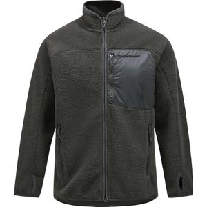 Peak Performance - Sweatshirts en fleeces - M Pile Zip Jacket Olive Extreme voor Heren van Gerecycled Polyester - Maat XL - Kaki