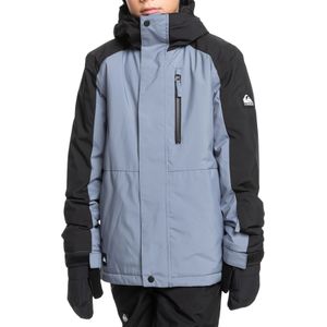 Quiksilver - Kinder ski jassen - Mission Block Youth Jacket Flint Stone voor Unisex - Kindermaat 12 jaar - Blauw