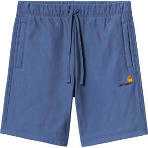 Carhartt - Korte broeken - American Script Sweat Short Blue Iris voor Heren van Katoen - Maat M - Blauw