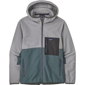 Patagonia - Sweatshirts en fleeces - M's Microdini Hoody Nouveau Green W/Salt Grey voor Heren - Maat XL - Kaki