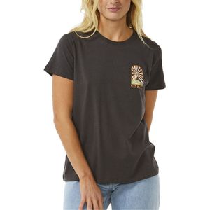 Rip Curl - Dames t-shirts - Magic Bay Standard Tee Washed Black voor Dames - Maat M - Zwart